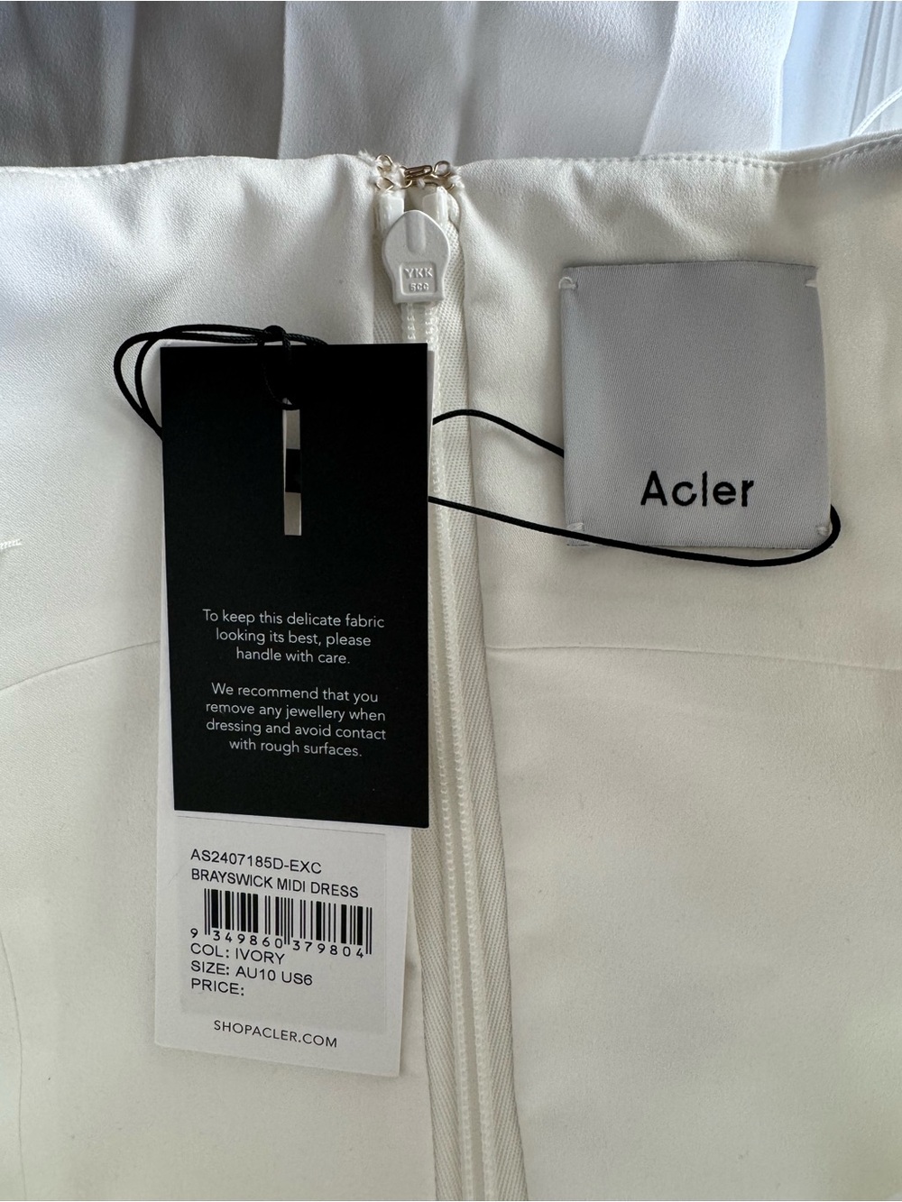Acler White Brayswick Midi Dress NWT - Picture 4 of 4